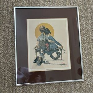Norman Rockwell print with frame